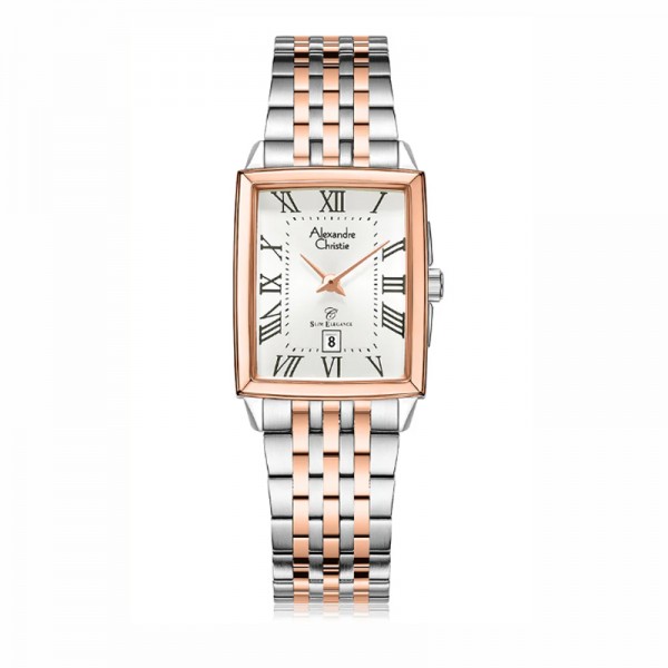Alexandre Christie AC 8708 Silver Rosegold White Lady Slim Elegance LDBTRSLRM